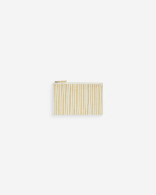 Pochette zippée en coton rayée jaune Wilene