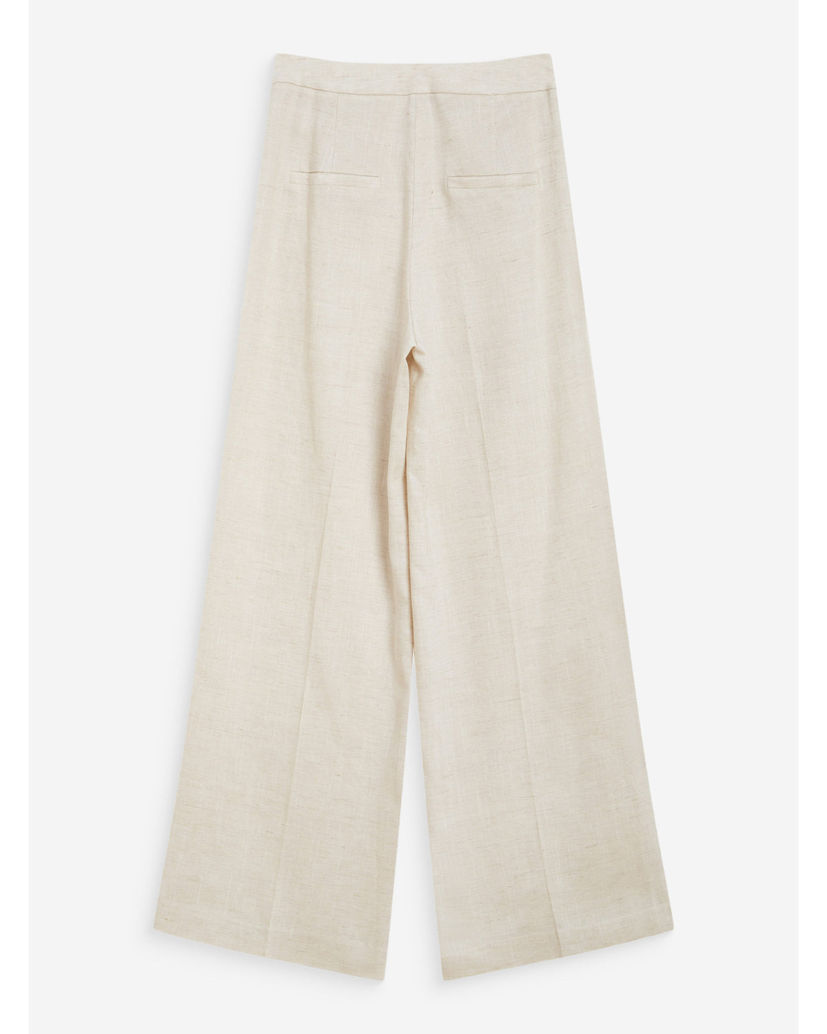 Pantalon droit taille haute jambes larges en lin sable Wesley
