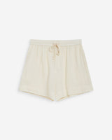 Short large taille haute en gaze de coton ecru Wasabi