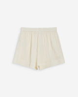 Short large taille haute en gaze de coton ecru Wasabi