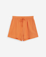 Short large taille haute en gaze de coton orange Wasabi