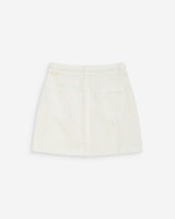 Jupe courte en jean taille haute ecru Whitney