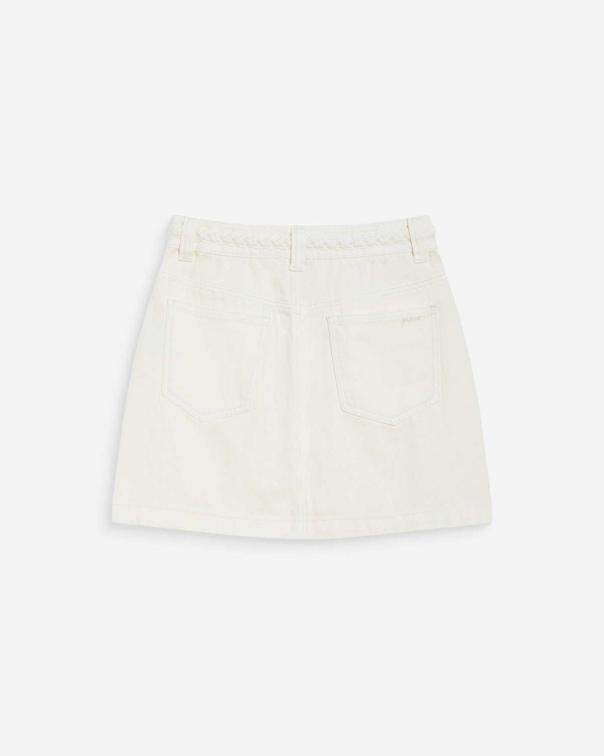 Jupe courte en jean taille haute ecru Whitney
