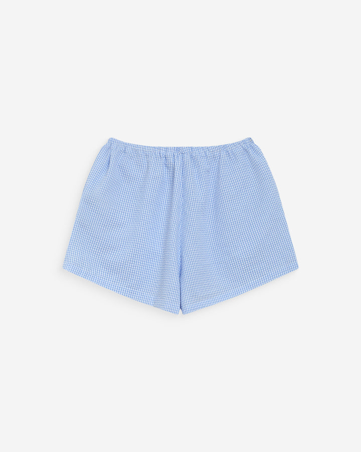 Short en coton à carreaux vichy ciel Waylen