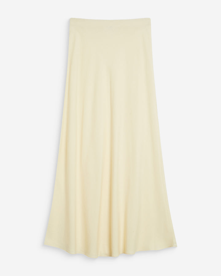 Jupe longue évasée taille haute jaune Winda