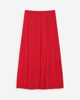 Jupe longue plissée fluide rouge Walina