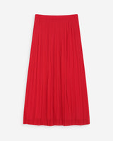 Jupe longue plissée fluide rouge Walina