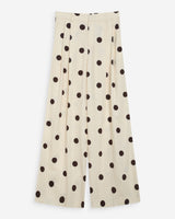 Pantalon large à pois ecru Wynell
