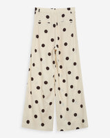 Pantalon large à pois ecru Wynell