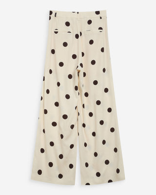Pantalon large à pois ecru Wynell