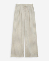 Pantalon ample en lin et tencel rayé sable Weston