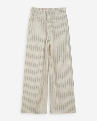 Pantalon ample en lin et tencel rayé sable Weston