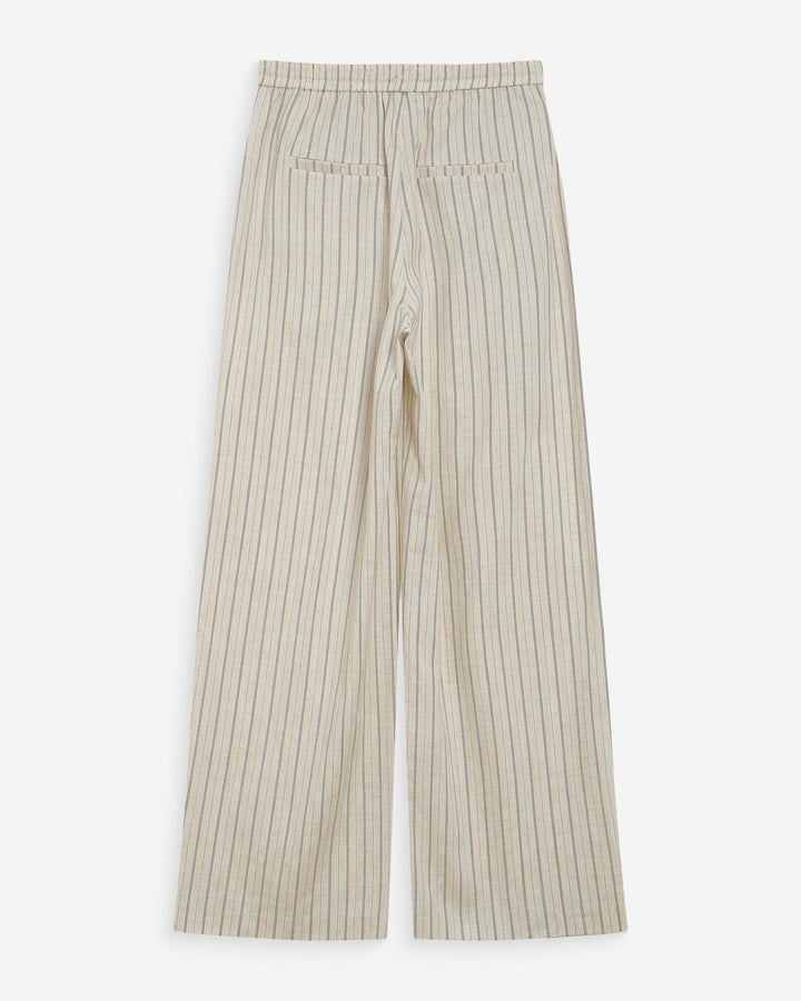 Pantalon ample en lin et tencel rayé sable Weston