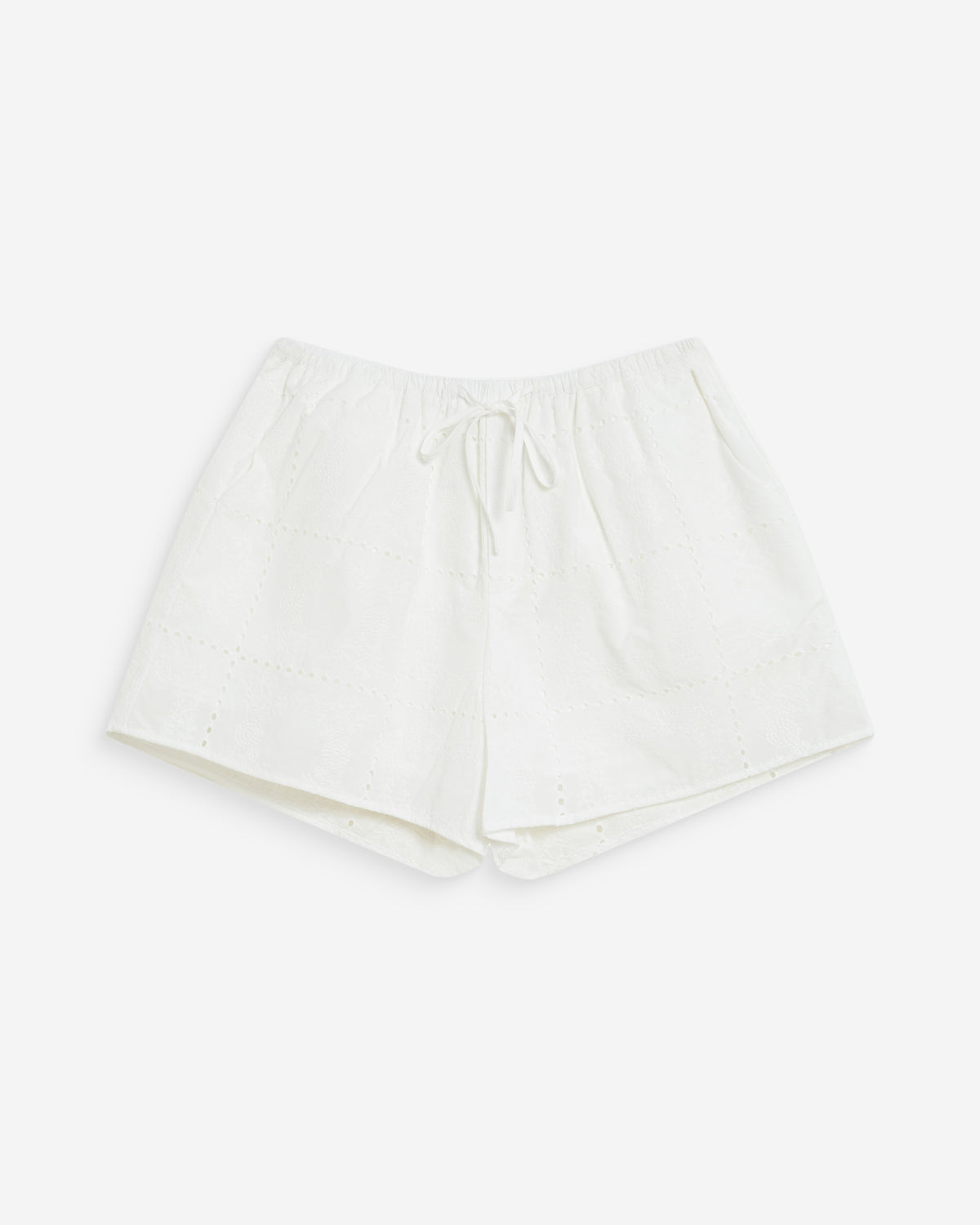 Short large en coton brodé poches italiennes white Wyler