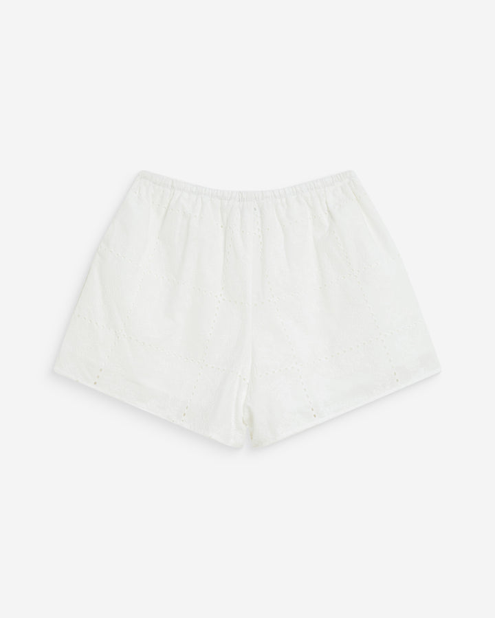 Short large en coton brodé poches italiennes white Wyler