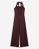 Straight-leg jumpsuit with square neckline chocolat Wish