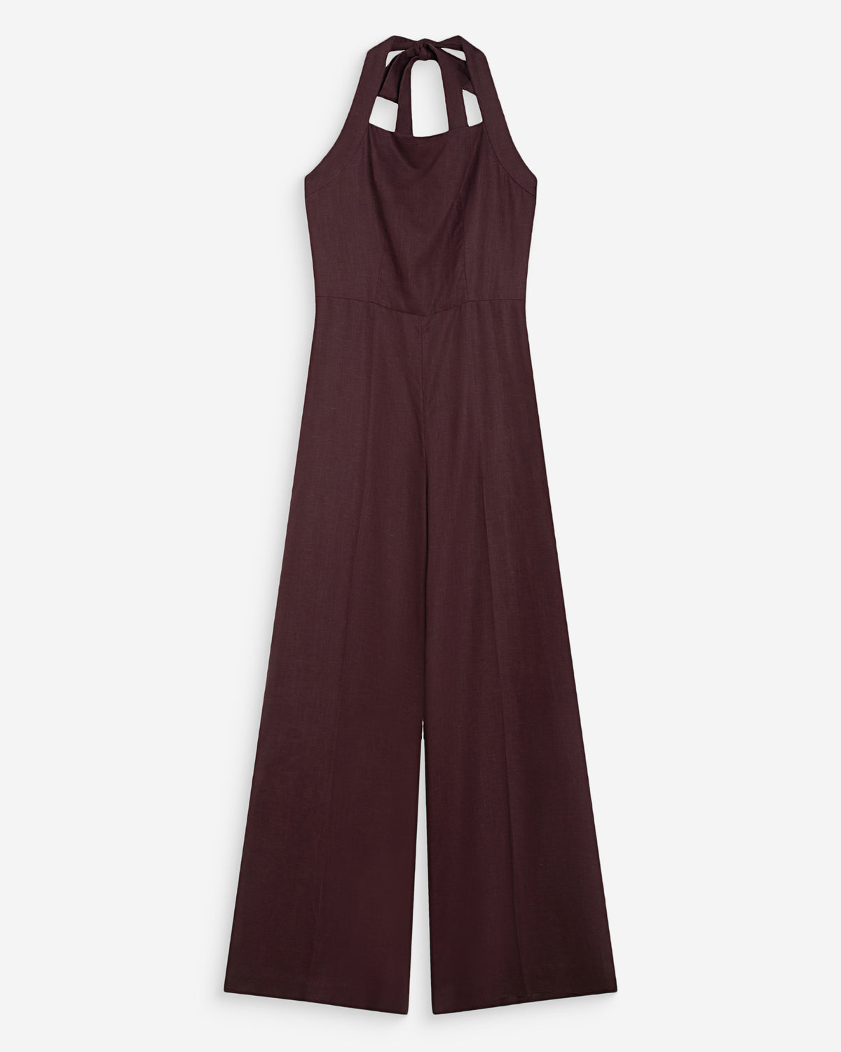 Straight-leg jumpsuit with square neckline chocolat Wish