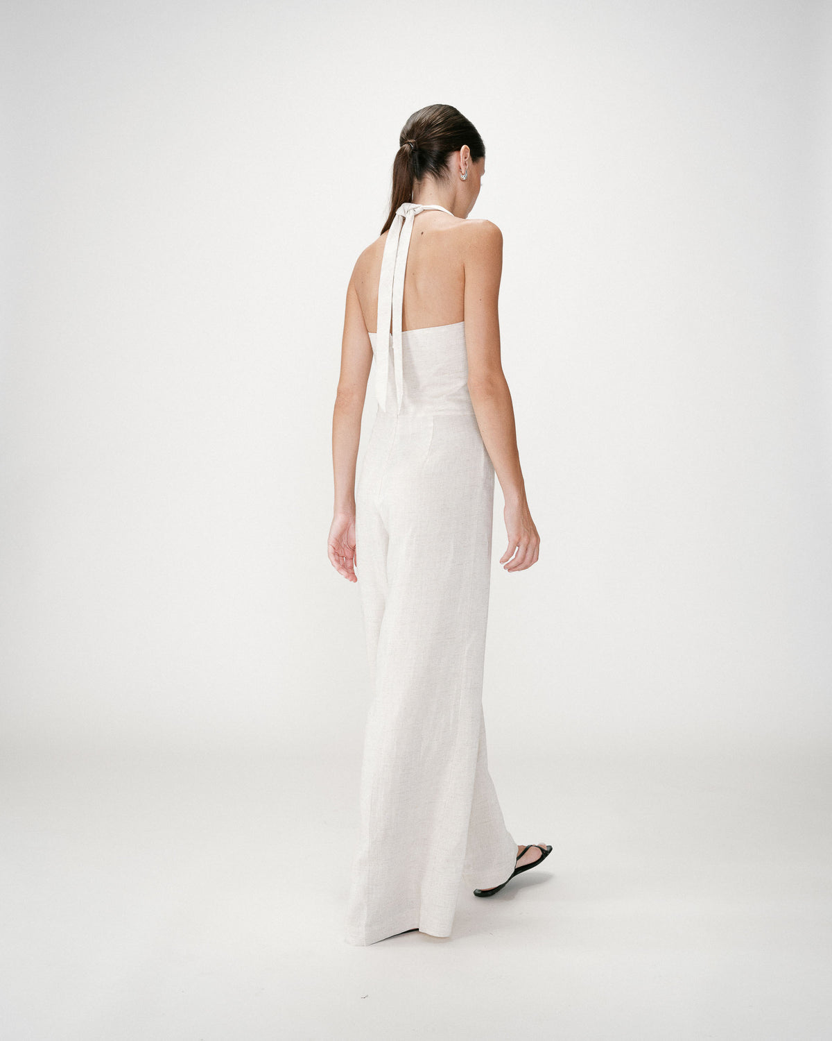 Straight-leg jumpsuit with square neckline sable Wish
