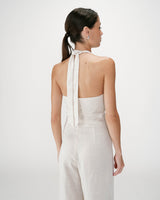 Straight-leg jumpsuit with square neckline sable Wish