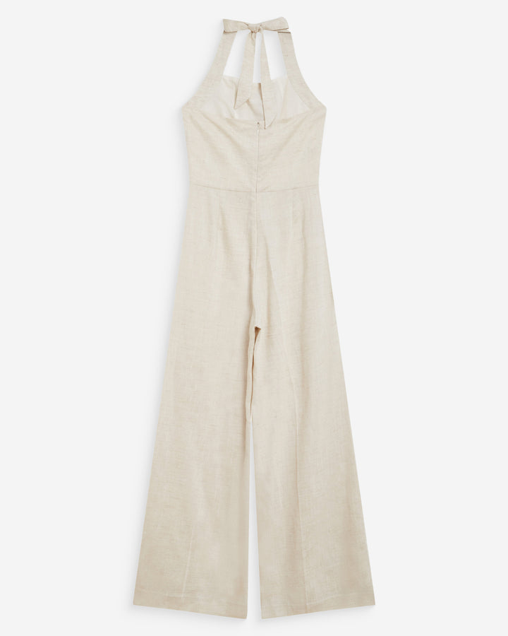 Straight-leg jumpsuit with square neckline sable Wish