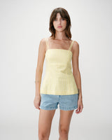 Top vichy escote cuadrado jaune Wynel