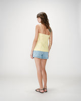 Top vichy escote cuadrado jaune Wynel
