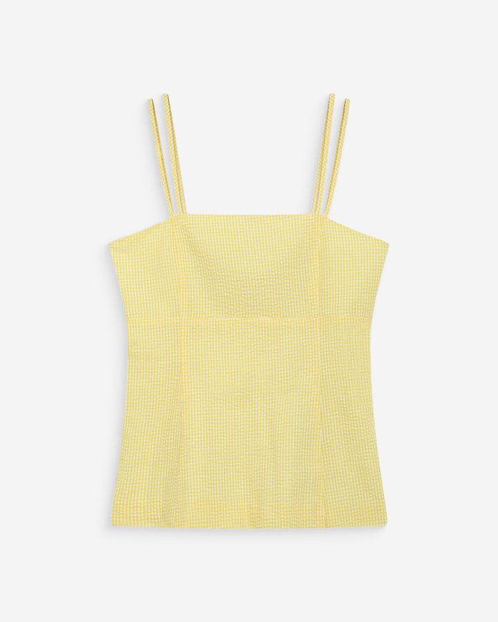 Top vichy escote cuadrado jaune Wynel