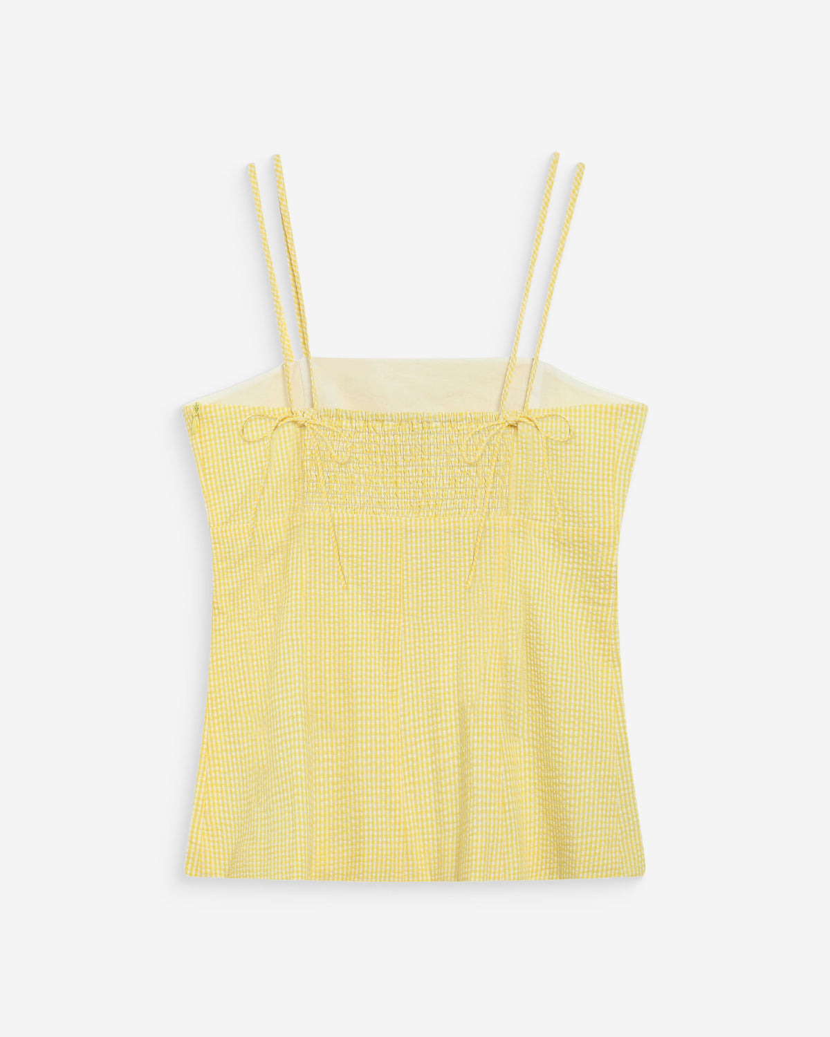 Top vichy escote cuadrado jaune Wynel