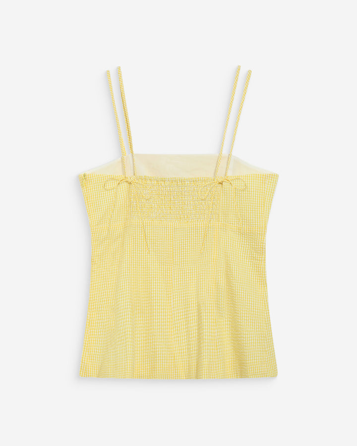 Top vichy escote cuadrado jaune Wynel