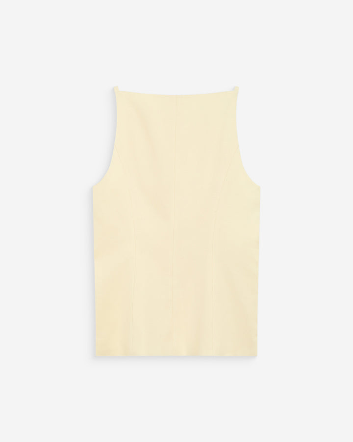 Tailored Tencel and linen square-neck vest jaune Winston