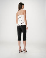Bustier péplum à pois ecru Wixie