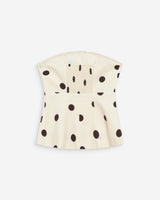 Bustier péplum à pois ecru Wixie