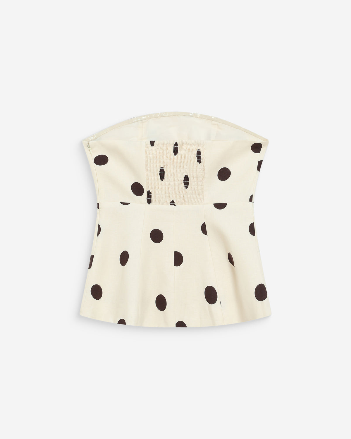 Bustier péplum à pois ecru Wixie