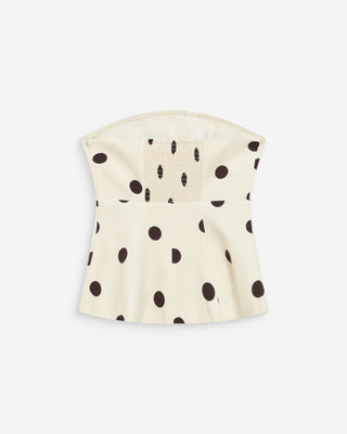 Bustier péplum à pois ecru Wixie