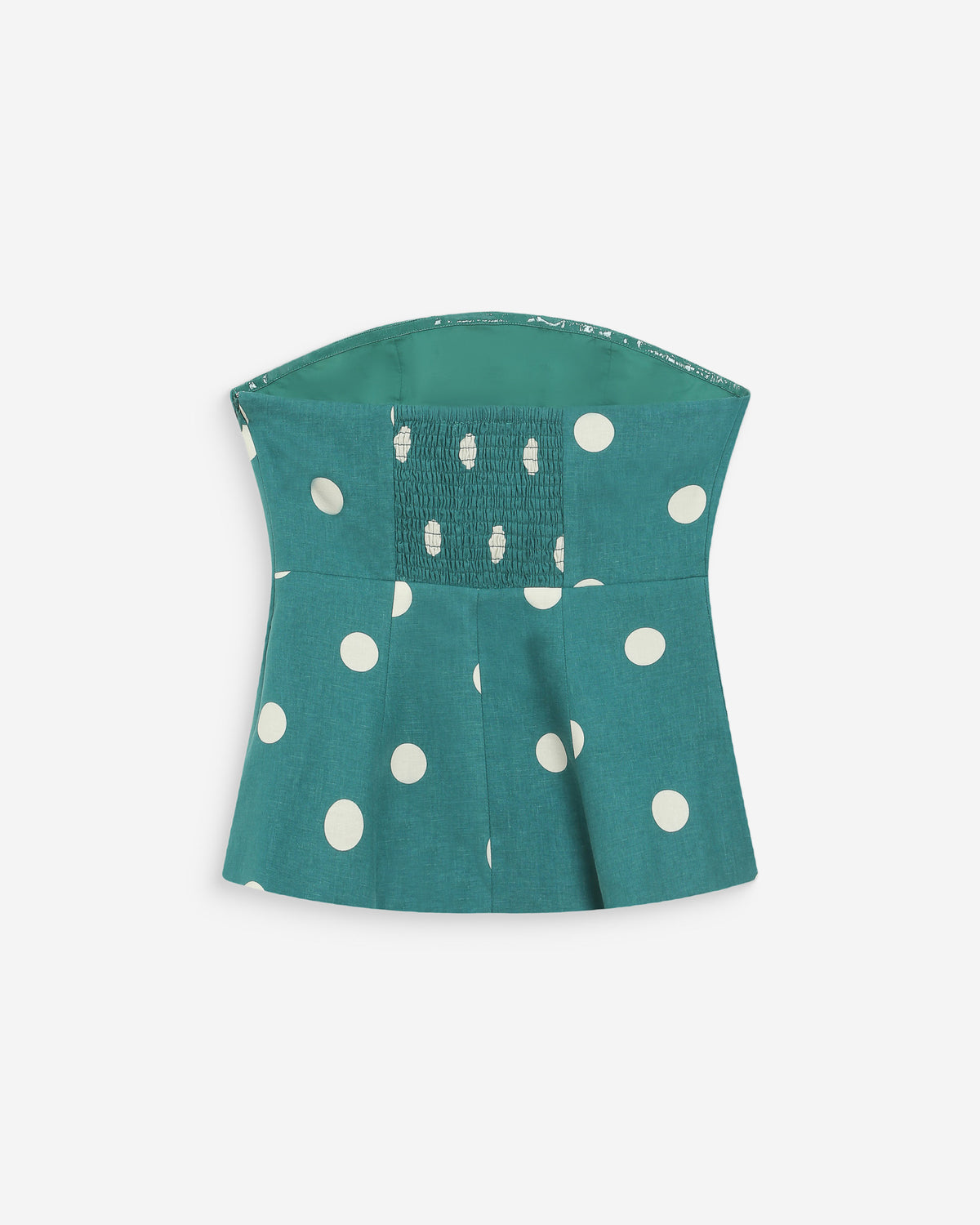 Bustier péplum à pois emeraude Wixie