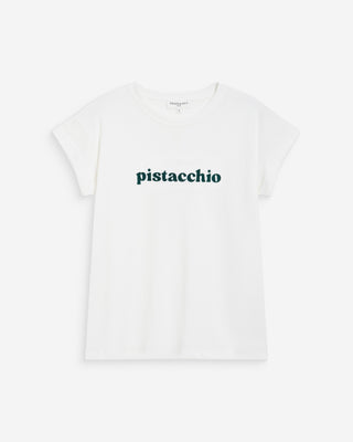 T-shirt en coton à message brodé emeraude Wylo
