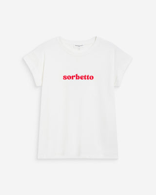 T-shirt en coton à message brodé fuchsia Wylo