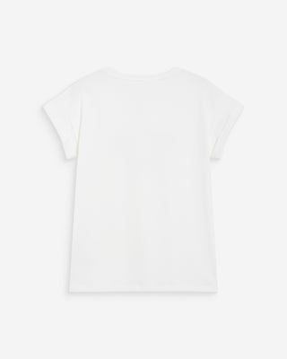 T-shirt en coton à message brodé fuchsia Wylo