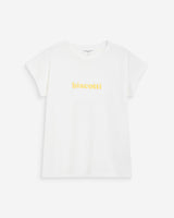 T-shirt en coton à message brodé jaune Wylo