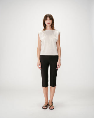 Top en lurex col rond sans manches silver Winny