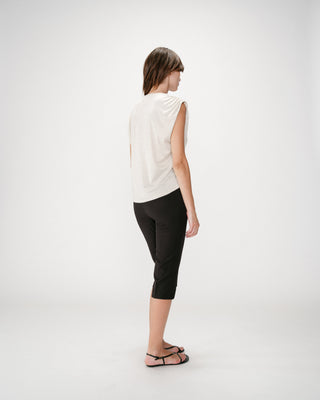 Top en lurex col rond sans manches silver Winny