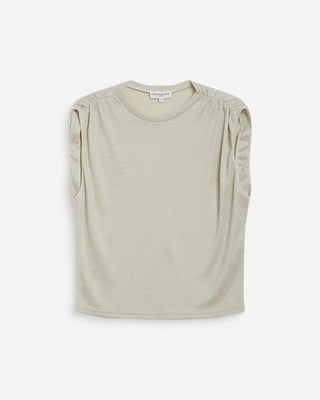 Top en lurex col rond sans manches silver Winny