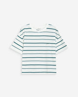 T-shirt oversize en coton rayé manches courtes ivoire Welson