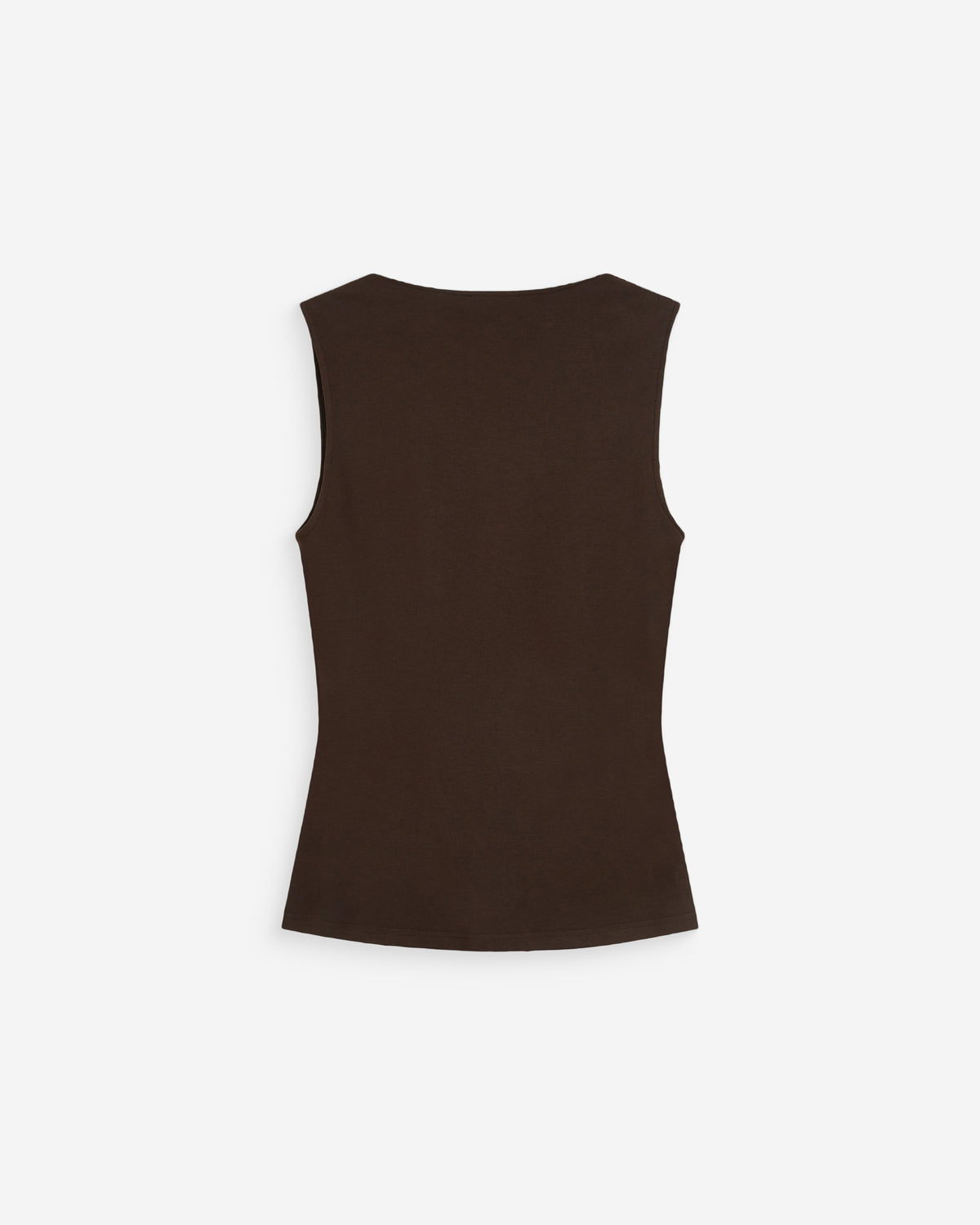 Top drapé asymétrique sans manches chocolat Wagner