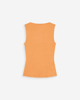 Top drapé asymétrique sans manches orange Wagner