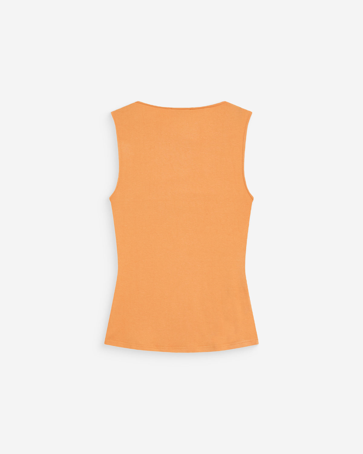 Top drapé asymétrique sans manches orange Wagner