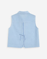 Chemise en coton vichy sans manches ciel Windell