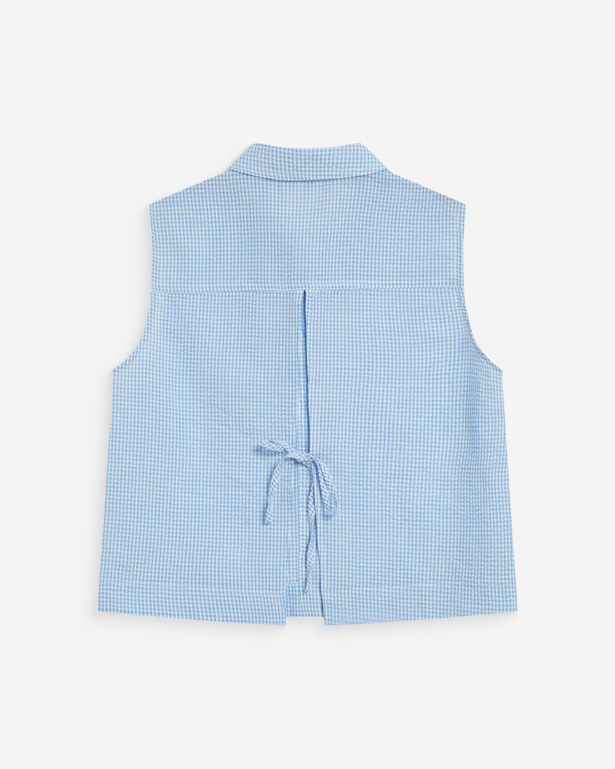 Chemise en coton vichy sans manches ciel Windell