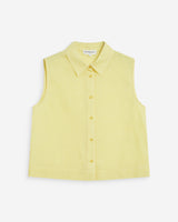 Chemise en coton vichy sans manches jaune Windell