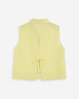 Chemise en coton vichy sans manches jaune Windell